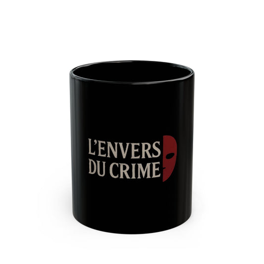 Tasse noire L’Envers du Crime – Mug en céramique avec logo du masque 100%  céramique